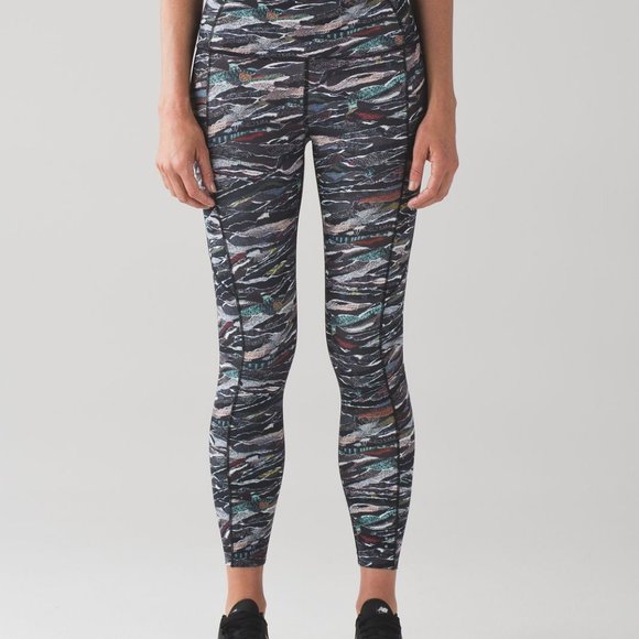 lululemon athletica Pants - Lululemon | Fast Free 7/8 Tight Multi Black Leggings/Tights Sz 12
